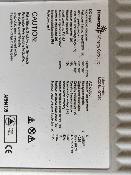 Micro inverter modelo GT 260