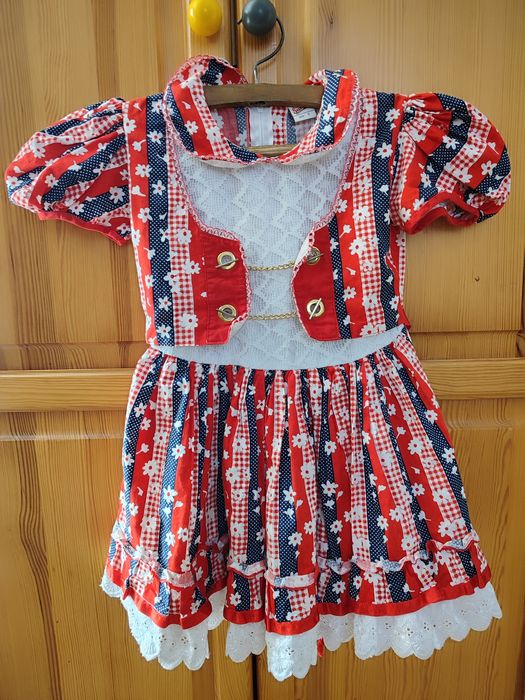 Sukienka 104 110 folk ludowa bawarska dirndl tracht etno