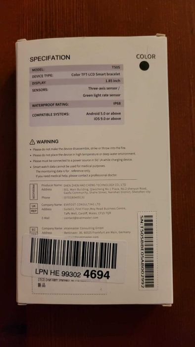 Stecei 1,85-calowy smartwatch z ekranem HD z monitorem tętna / snu