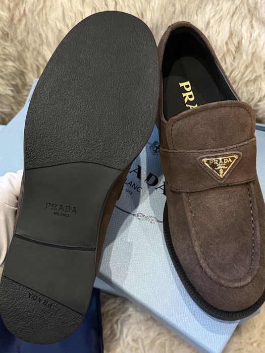 Лофери замшеві Prada 25-25,5 см