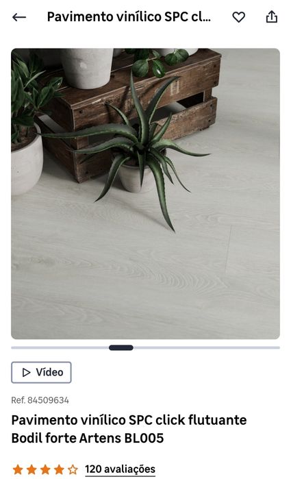 Pavimento vinílico SPC click flutuante Bodil forte Artes BL005 68m²