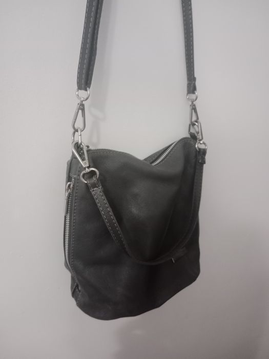 Torebka skóra naturalna szara vera pelle