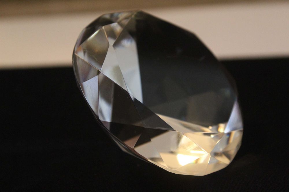 Diamante de vidro, peso de papel, decoração sofisticada