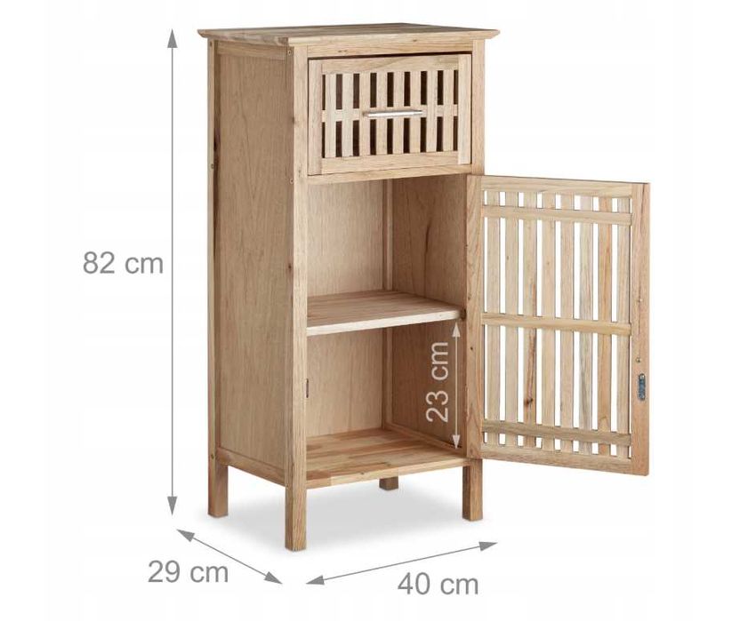 szafka łazienkowa relaxdays drewno orzech