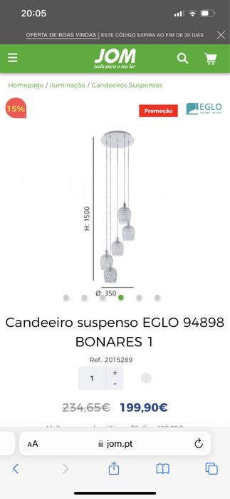 2 Candeeiros suspensos