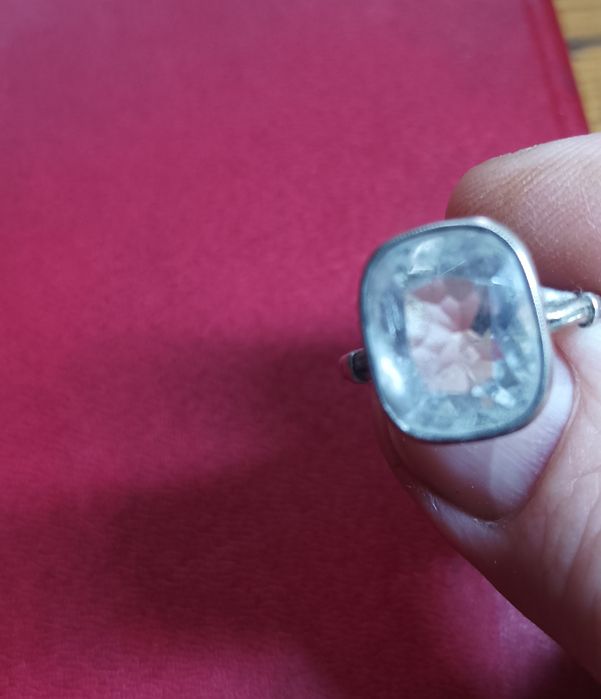 Винтажные кольцо серебро 875, камень горный хрусталь