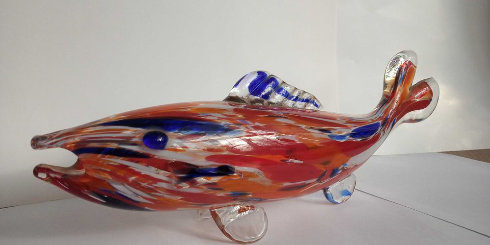 Риба зі скла та фарфорова статуетка "Олень"