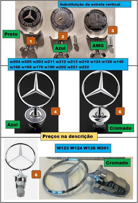 2 Luzes cortesia AMG ou Mercedes para vários modelos a partir de €15,00
