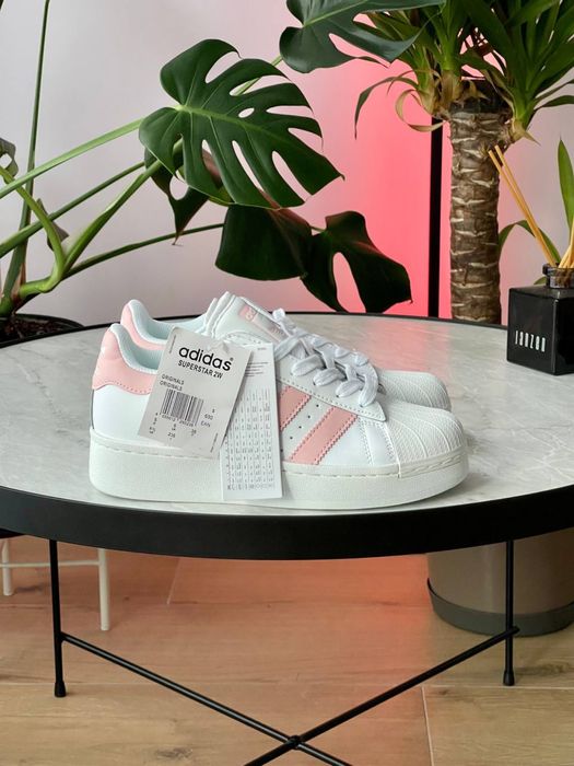 Adidas Superstar XLG Pink White, Адідас Суперстар біло рожеві