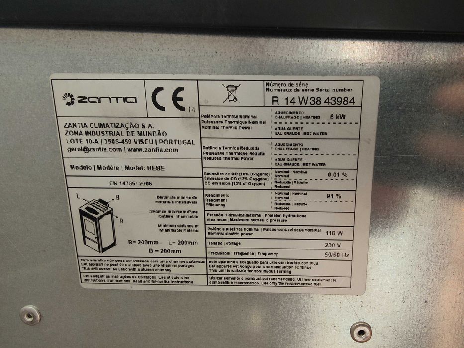 Recuperador / Salamandra Zantia HEBE (6 kW) – Excelente Estado