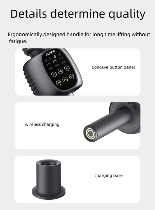 Новый! Punos KG6 pro - беспроводной караоке микрофон. 40W, 2600mAh.