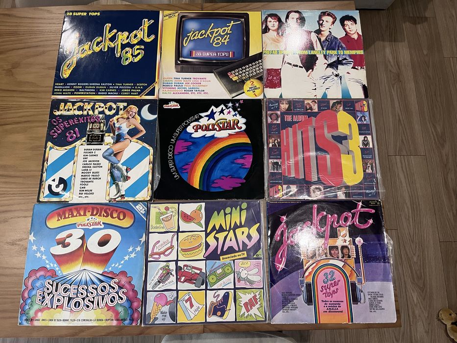 Lote de 18 Discos de Vinil LP – Compilações Anos 80