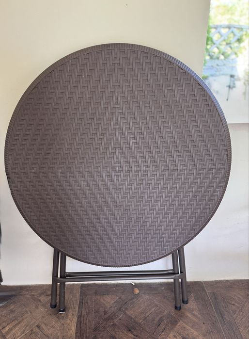 Стол круглый раскладной из иск.  ротанга