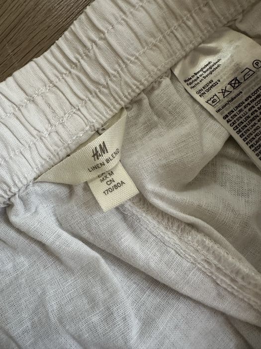 Білі лляні штани H&M