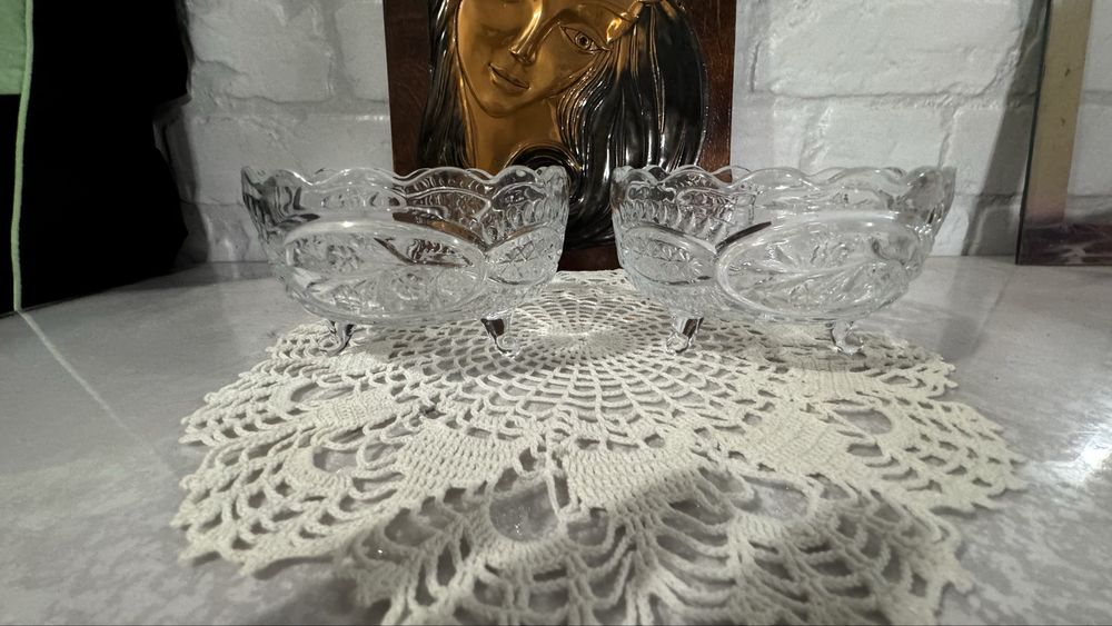 Кришталеві вази на ніжках, ціна за обмдві , срср