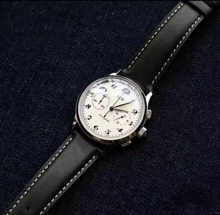 Zegarek męski NIW szafir stal hybrydowy mechaquartz Seiko VK64 40mm