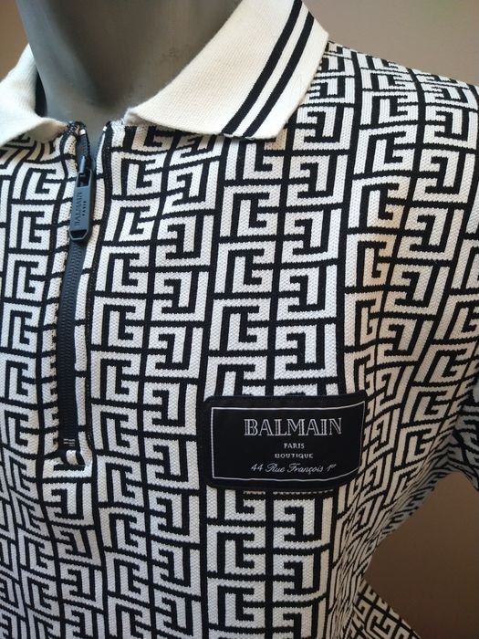 Fajny sweterek polo robiony na Balmain