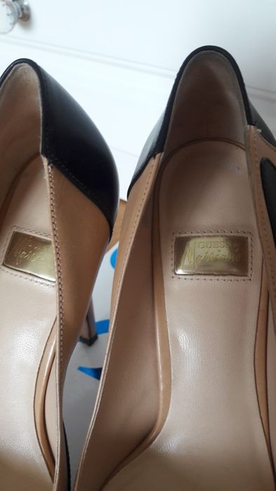 Guess Marcianno 38 szpilki  całe skórzane czarne nude piękne jak nowe