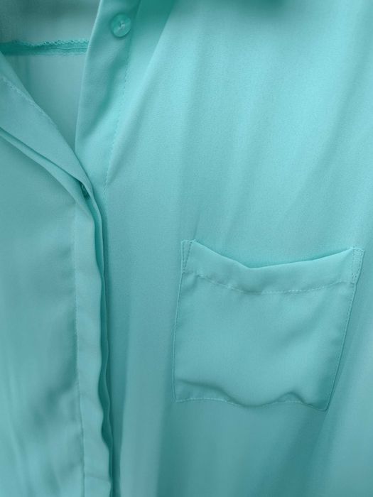Miętowa Bluzka koszula mgiełka plus size 48