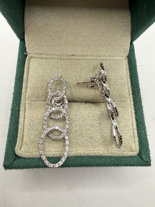 Złote kolczyki 750 z diamentami 0,80ct VS1-Si1/H-K