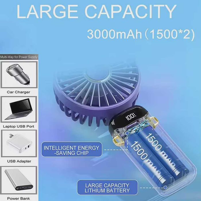 Przenośny mały wentylator ręczny  biurowy wielofunkcyjny składany