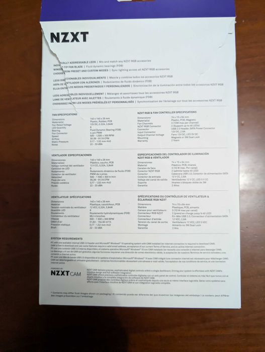 Pack de 2 ventoínhas NZXT AER RGB 2 Brancas