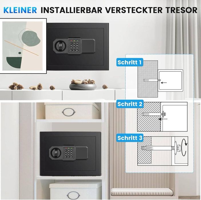 Домашній сейф об'ємом 28 л, цифровий сейф із кодовим замком