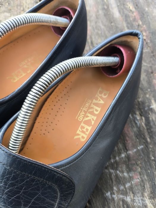 Barker skórzane mokasyny męskie premium loafersy czarne eleganckie
