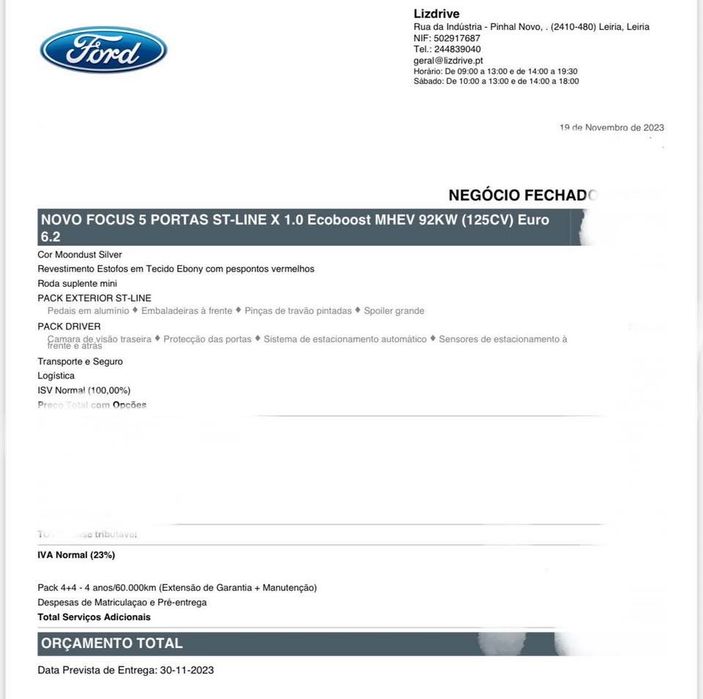 Ford Focus 1.0 EcoBoost ST Line X, todas as revisões feitas na marca