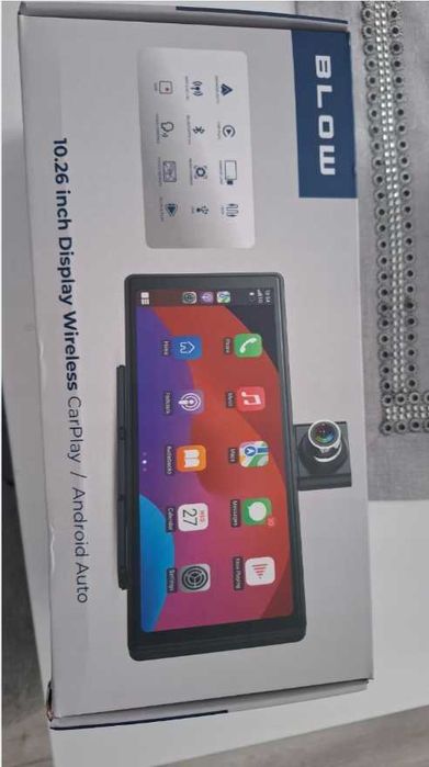 Monitor samochodowy CarPlay Android Auto bezprzewodowy kamera cofania