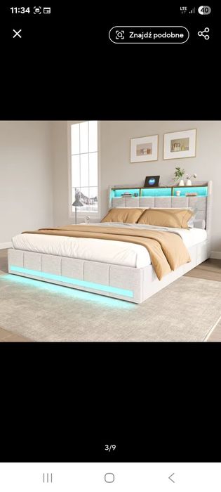 Łóżko nowe LED 160x200