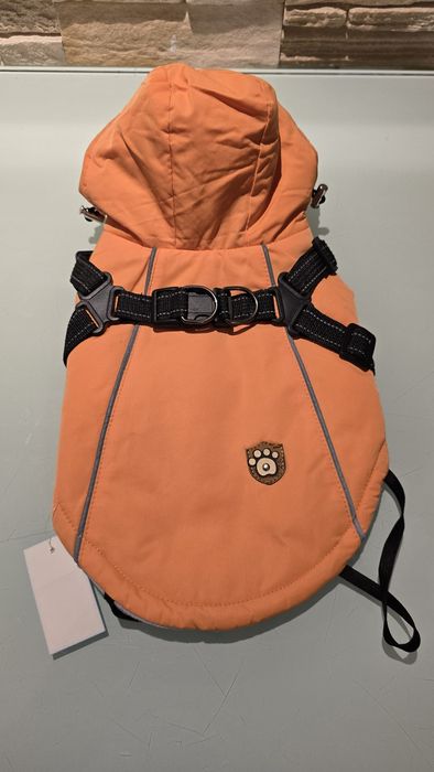 2 w 1: Wodoodporna kurtka z kapturem i szelki dla Psa Rozmiar M