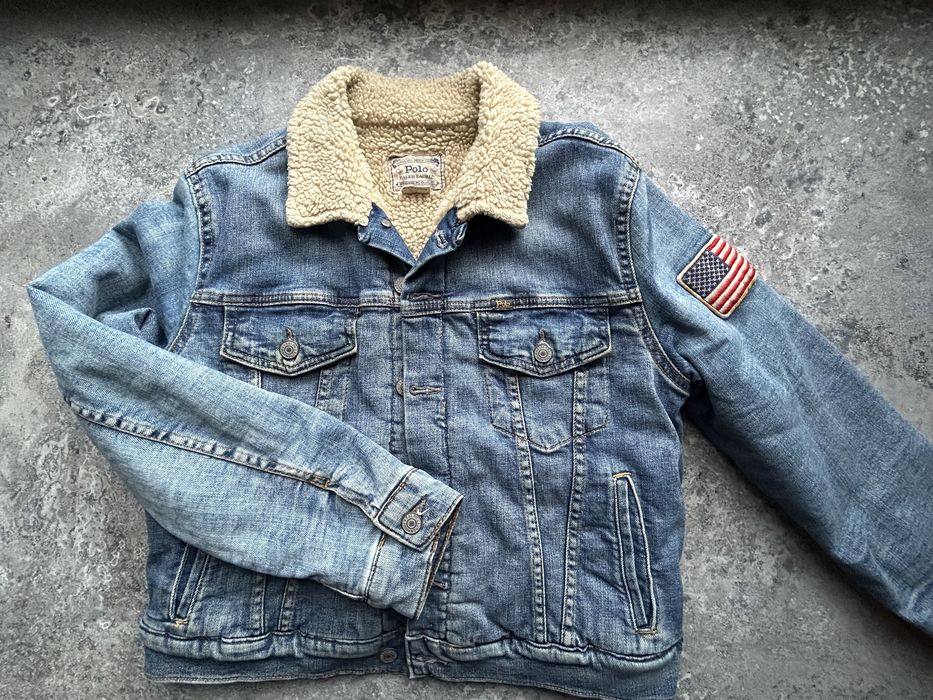 Ocieplana kurtka jeansowa Polo Ralph Lauren roz L junior 14/16 lat