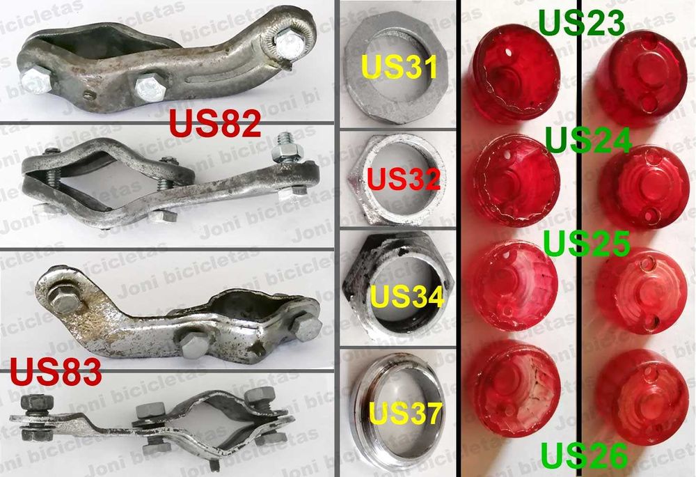 Peças antigas de bicicleta USADAS