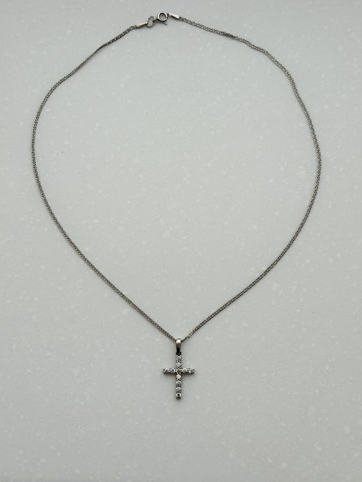 Срібний хрестик з ланцюжком, 925 проба