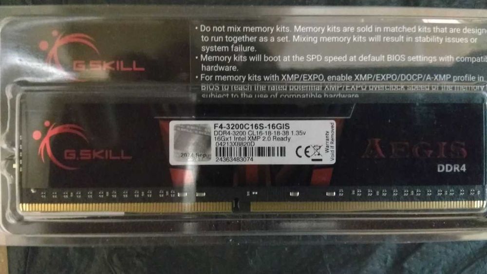 Нова оперативна пам’ять 16Gb DDR4 3200MHz G.Skill Aegis