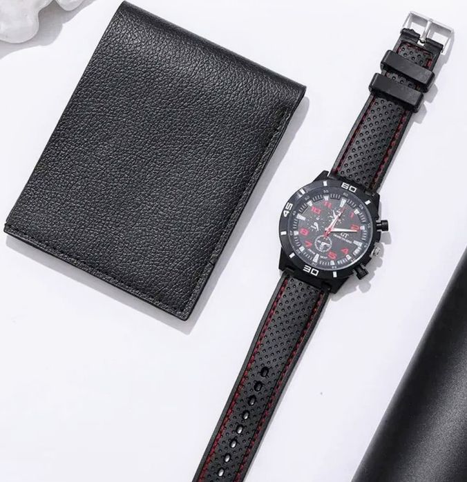 Zegarek męski plus portfel zestaw Nowy