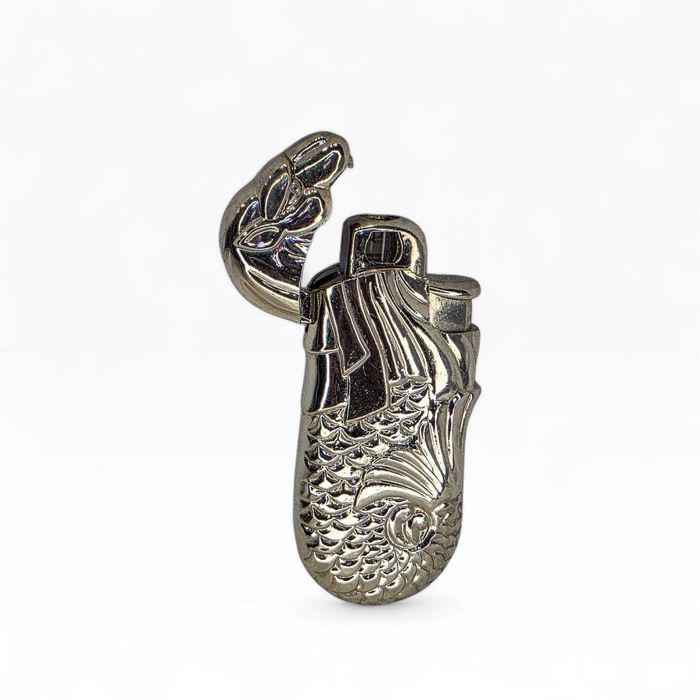 Isqueiro Vintage Metal – Cabeça de Leão / Dragão Asiático – 7 cm