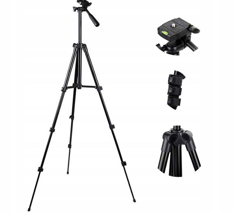 STATYW TRIPOD na telefon aparat regulowany uchwyt + PILOT BLUETOOTH