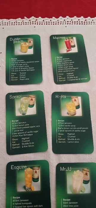 Cartas Jameson- Irish Whiskey