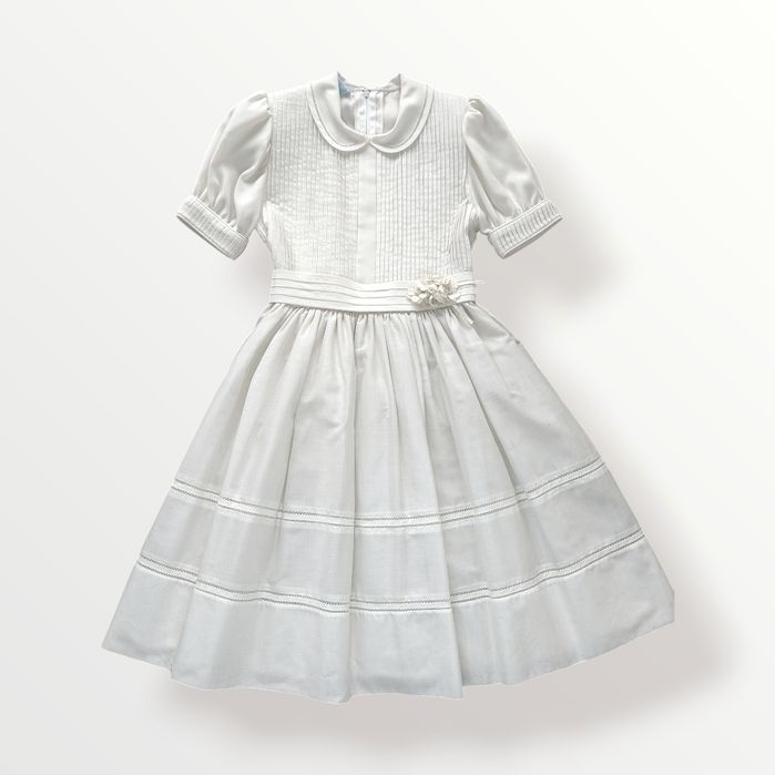 Vestido branco pérola clássico de menina (comunhão)