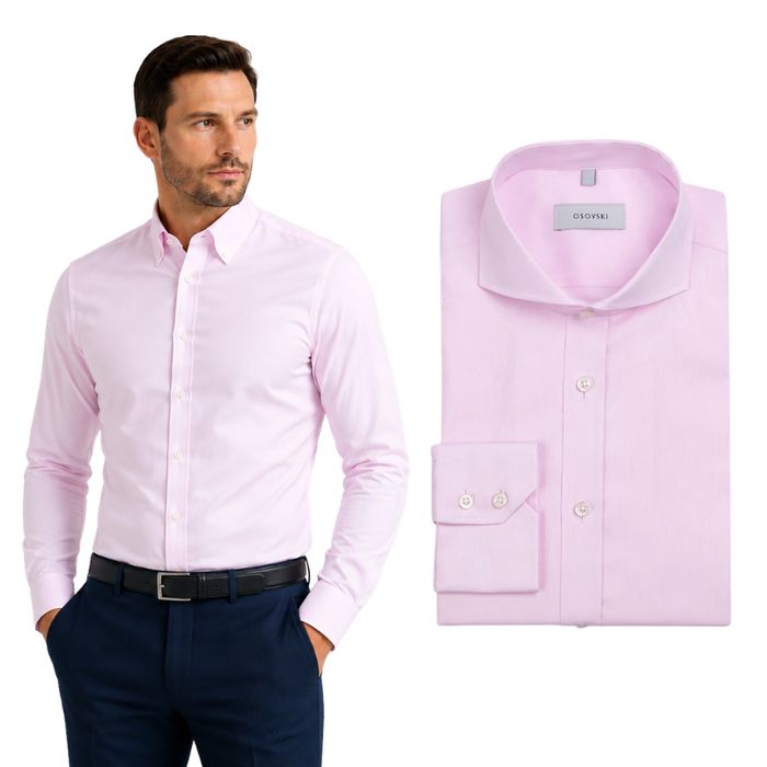 Koszula męska SLIM FIT bladoróżowa 100% bawełna Osovski 176/182-43
