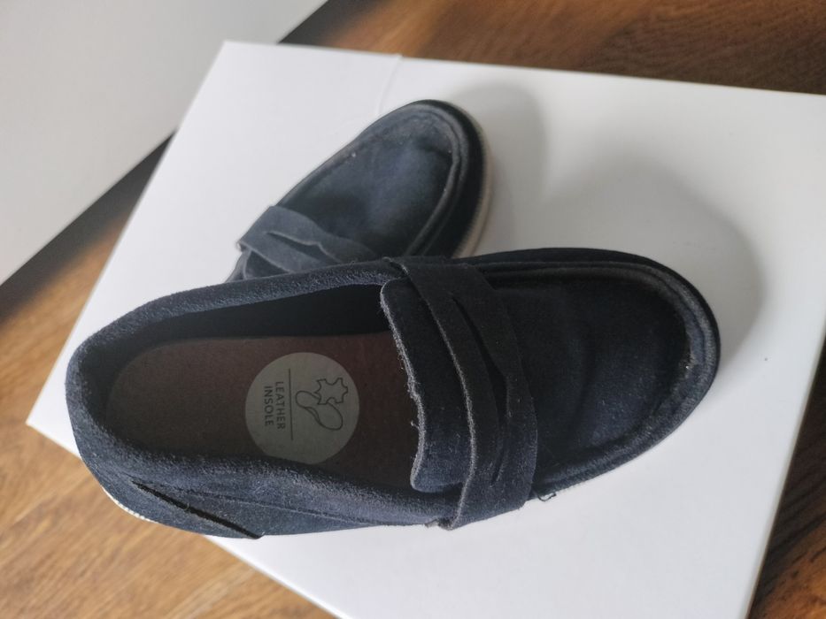 Mokasyny 25 zamsz eleganckie skórzana wkładka