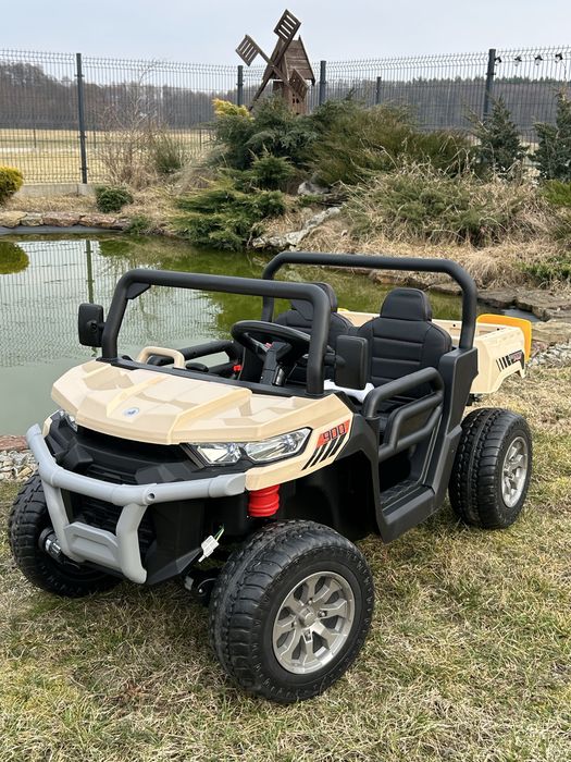 Auto na akumulator Ciężarówka Wywrotka 4x4 Miękkie koła Skóra USB