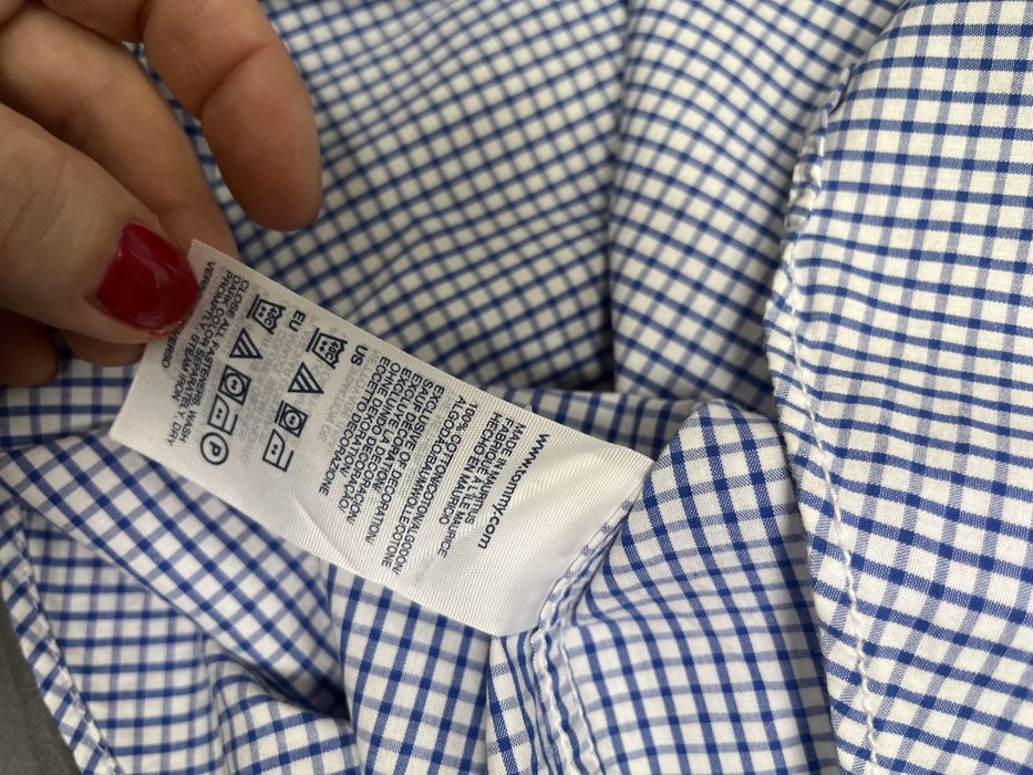Koszula w biało-niebieską kratkę Tommy Hilfiger,r.L