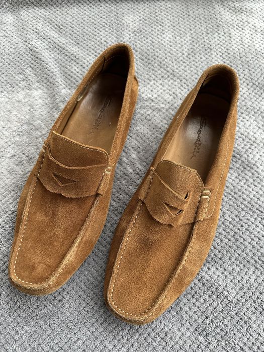Замшеві мокасини santoni (оригінал)