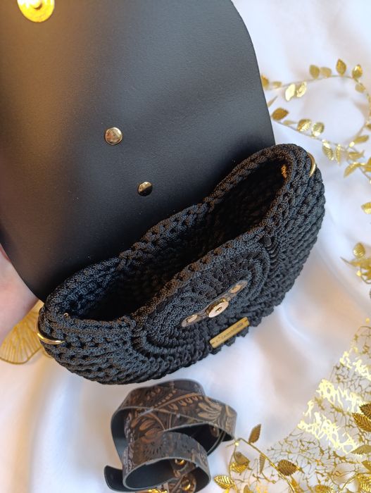 Torebka Oreo wzorzysta skóra szydełkowana na prezent kolory