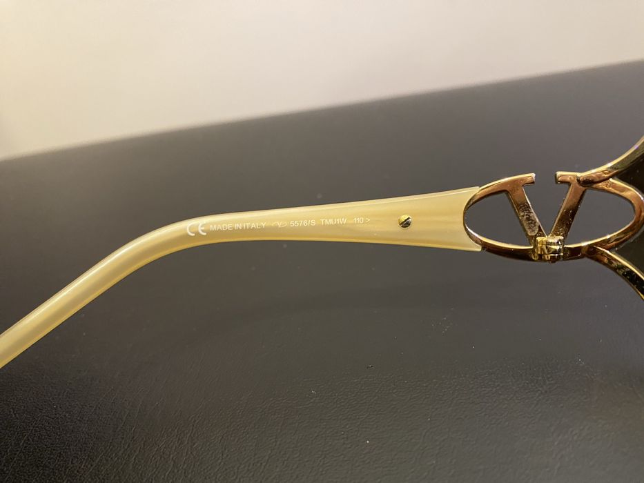 Okulary Valentino Vintage Y2K Shield z Kryształkami + Etui
