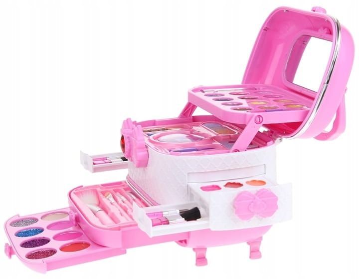 Kuferek Zestaw Kosmetyków Do Malowania Makijażu Paznokci Dla Dzieci