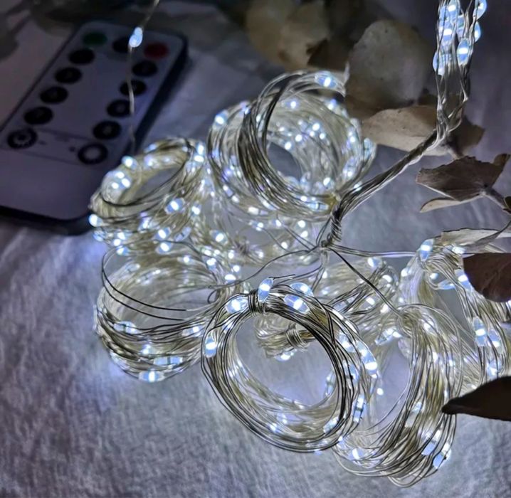 Гірлянда штора роса usb біла  3*2м, 3*2м, жовта різнокольорова